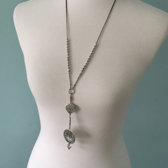 Jewelry - Long silver tribal pendant statement necklace